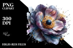 Abstract Watercolor Anemone Clipart Product Image 3