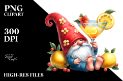 Gnome with Cocktails and Lemon PNG Product Image 2