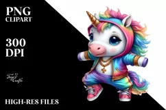 Baby Unicorn Krump Dancer, PNG Product Image 1