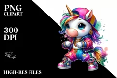 Baby Unicorn Krump Dancer, PNG Product Image 1
