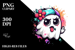 Contemptuous Ghost with Flower PNG Product Image 2