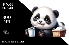 Digital Watercolor Baby Panda PNG Product Image 2
