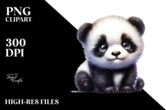 Digital Watercolor Baby Panda PNG Product Image 2