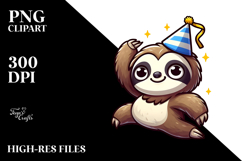 Silly Cartoon Sloth PNG Product Image 2