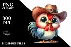 Funny Baby Rooster, Proud Eyes | Clipart Product Image 1