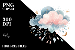 Simple Washed Whimsical Cloud PNG Product Image 2