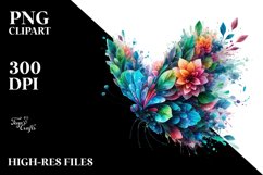 Vibrant Butterfly with Flowers PNG Product Image 3