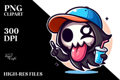 Cartoony Vector Art of Ridiculously Cute Reaper PNG Product Image 2