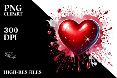 Red Glossy Heart Digital Painting PNG Product Image 2