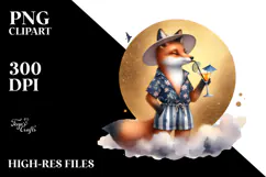 Stylish Fox in Beachwear, PNG Product Image 2