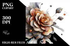 Abstract Camellia made of Marble PNG Product Image 2