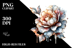 Abstract Camellia made of Marble PNG Product Image 2