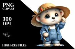 Cute Watercolor Baby Bear | Sublimation | Clipart Product Image 3