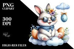 Bunny with Straw Hat and Sunglasses PNG Product Image 2