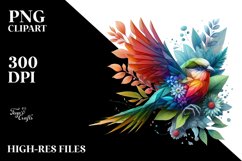Vibrant Bird with Flowers PNG Product Image 3