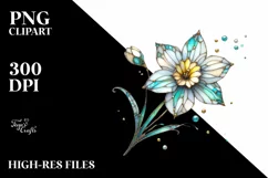Small Stained Daffodil Metallic Watercolor | Clipart Product Image 1