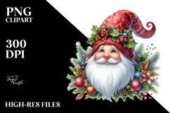 Christmas Gnome Watercolor PNG Product Image 1