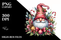 Christmas Gnome Watercolor PNG Product Image 3