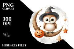 Cute Baby Owl on Star, Transparent PNG Product Image 2
