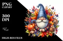 Detailed Autumn Gnome PNG Product Image 3