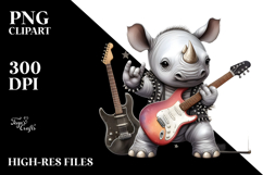 Cute Baby Rhino Rocker PNG Product Image 2