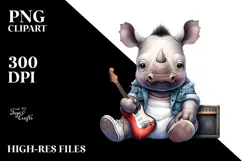 Cute Baby Rhino Rocker PNG Product Image 2