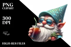 Gnome with Beach Gear Digital Painting Clipart Product Image 3