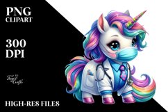 Baby Unicorn in Lab Coat, PNG Product Image 3