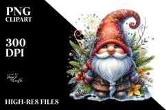 Winter Gnome Watercolor PNG Product Image 1
