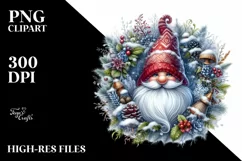 Winter Gnome Watercolor PNG Product Image 3