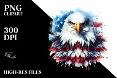Watercolor Patriotic Bald Eagle | Sublimation Clipart Product Image 1