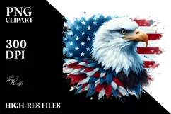Watercolor Patriotic Bald Eagle | Sublimation Clipart Product Image 1
