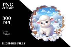 Cute Baby Lamb Dressed for Winter PNG Product Image 2