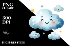 Simple Smiling Cloud PNG Product Image 2