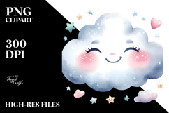 Simple Smiling Cloud PNG Product Image 2