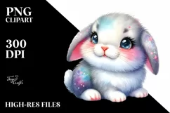 Colorful Baby Rabbit | Sublimation | Clipart Product Image 1