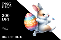 Easter Bunny with Egg, PNG Product Image 2