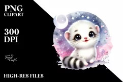 Colorful Smiling Baby Ermine | Clipart Product Image 1