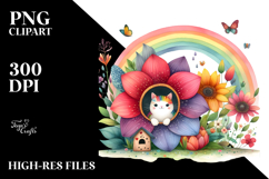 Colorful Rainbow Butterfly Spotted Flower Product Image 2