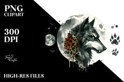 Simple Halloween Werewolf PNG Product Image 2