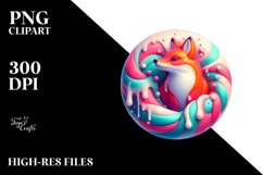 Colorful Christmas Fox PNG Product Image 2
