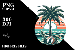 Retro Tropical Tree Beach Buoy, PNG Product Image 2