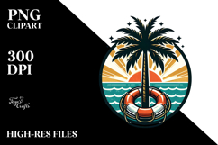 Retro Tropical Tree Beach Buoy, PNG Product Image 2