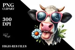 Cow Sunglasses Goofy Smile | Sublimation | Clipart Product Image 1
