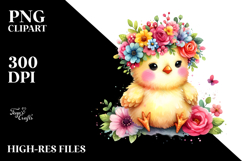 Vibrant Flower Chicken | Clipart Product Image 2