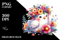 Vibrant Flower Chicken | Clipart Product Image 2
