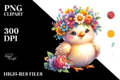 Vibrant Flower Chicken | Clipart Product Image 2