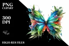 Vibrant Butterfly with Flowers PNG Product Image 1