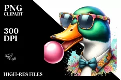 Colorful Quirky Duck Art Clipart Product Image 3