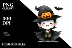 Simple Halloween Vampire Bite Watercolor PNG Product Image 2